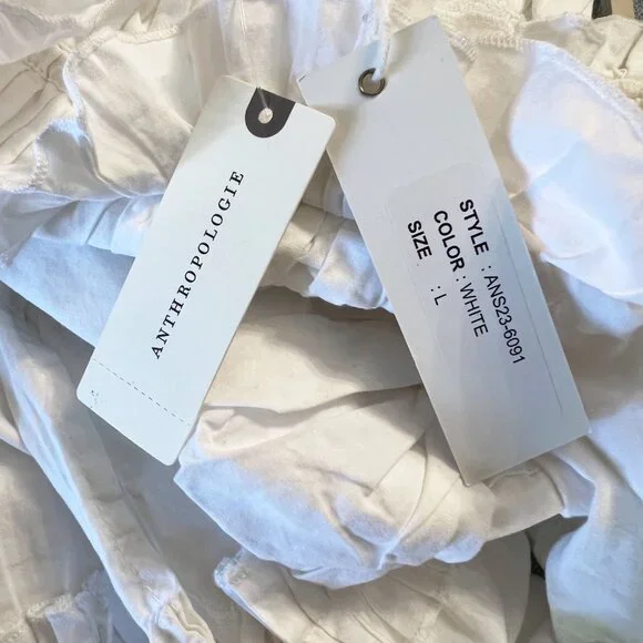 Love The Label | White Cotton Tiered Ruffle Mini Dress | L | Minor Flaws - Picture 12 of 15